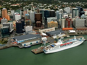 Cruise Ship Docked in Wellington Harbour